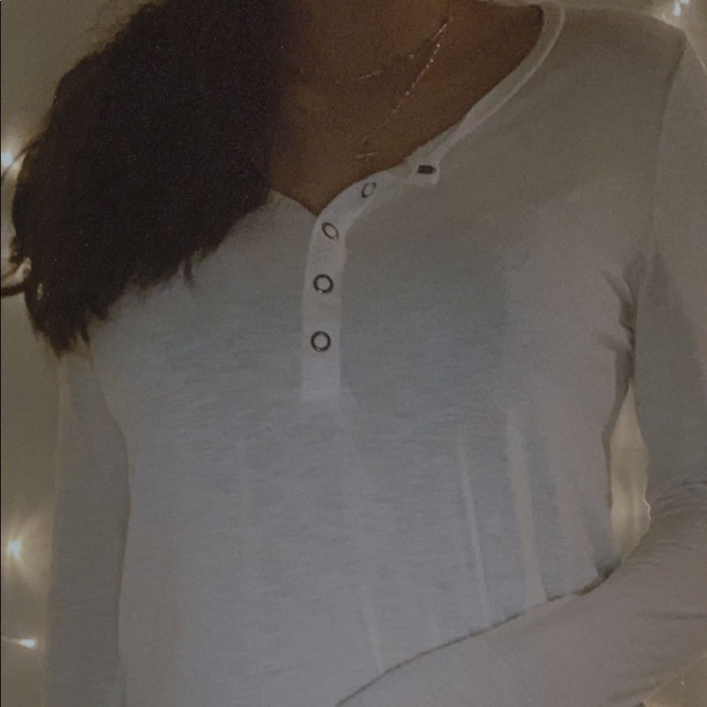 Very cute button down white tee!!